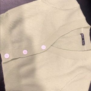 sage green cropped cardigan